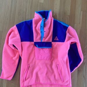 Vintage Nike ACG Neon Pink/Blue Devil's Tower Fleece Ski Jacket